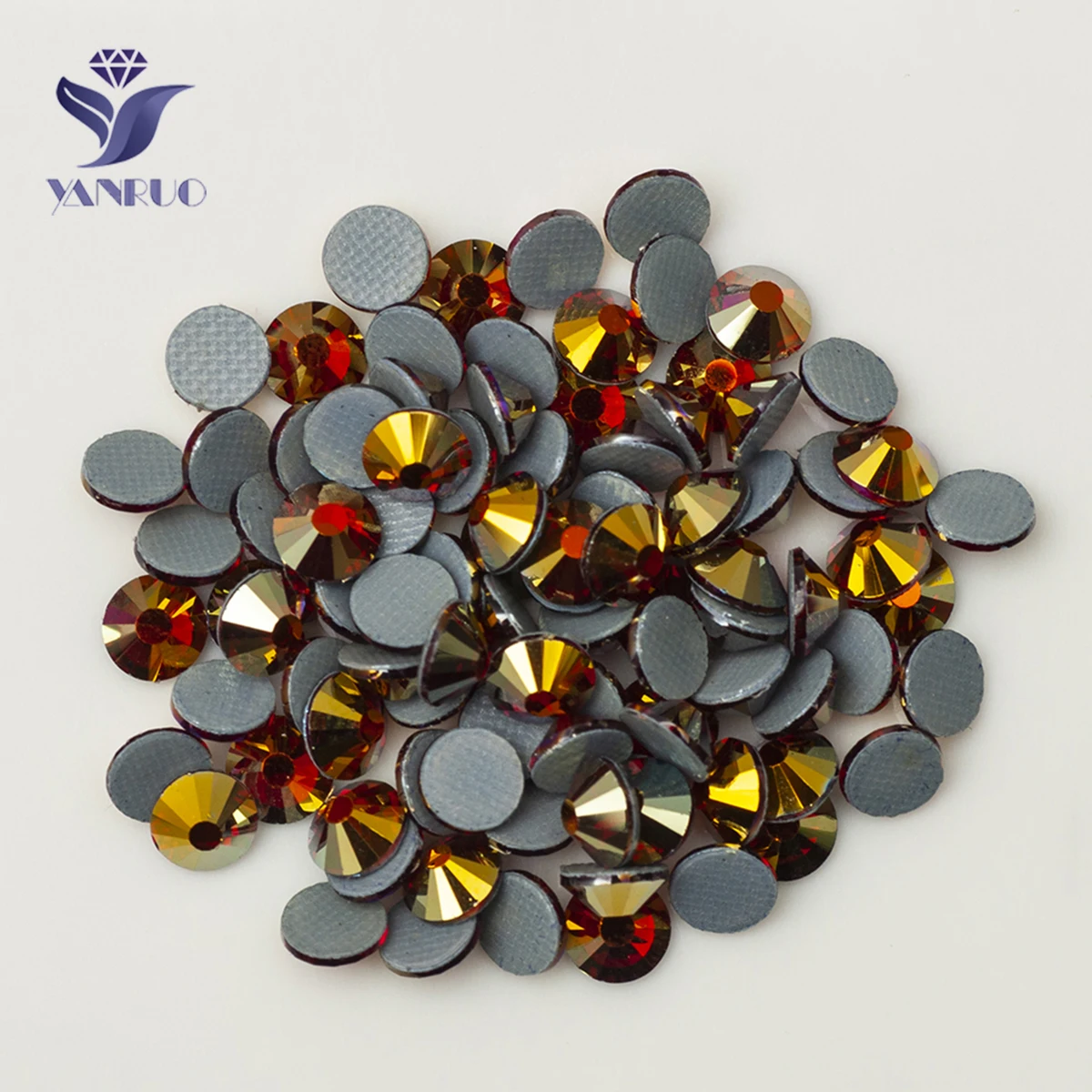 

YANRUO 2058HF Dark Siam AB Shiny Iron On Rhinestones For Crafts Stone Hotfix Cristal Rhinestones On Clothing Accessories