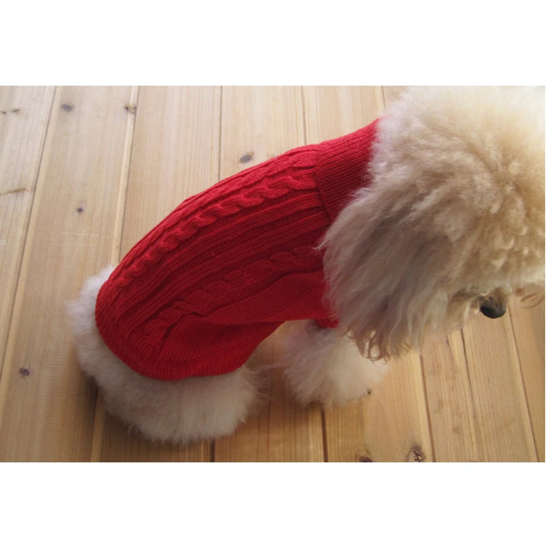 

Cheap Keep Warm Winter Dog Clothing Comfortable Pet Knit Sweater Cute Dog Clothes In Winter Dog Coat 5 Size Supply