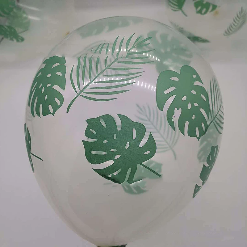 

12Inch Round Transparent Balloons Printing Pattern Thickened Green Leaf Baloon Birthday Party Wedding Baby Globos Decoration