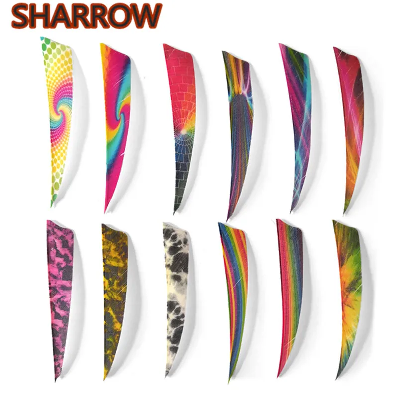 

50pcs 4" Arrow Feather Natural Turkey Fletches Fletching Colorful DIY Tools Vanes For Arrow Shooting Target Practice Accessories