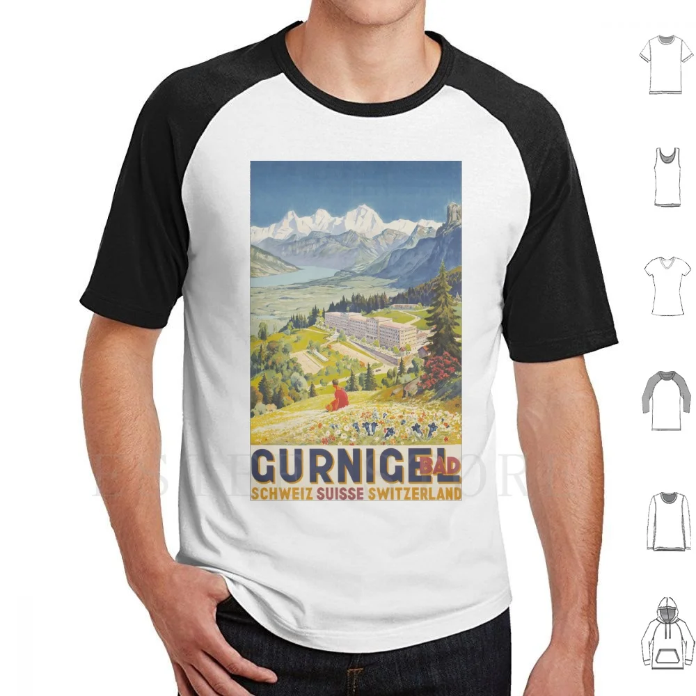 Carl Moos-Gurnigel Bad , 1928 , Art Deco Poster T Shirt Cotton Men DIY Print 1920 1930 1920s 1930s Art Art Art Art Artwork Art