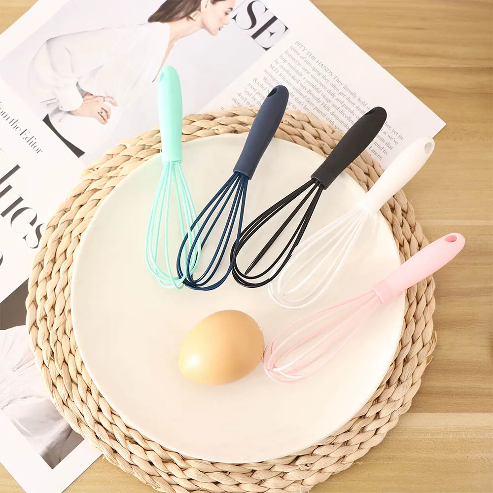 1Pc Multifunctional Rotary Manual Egg Beater Mixer Mini Plastic Kitchen Egg Whisk Bake Tool Egg Agitator Silicone Eco-Friendly