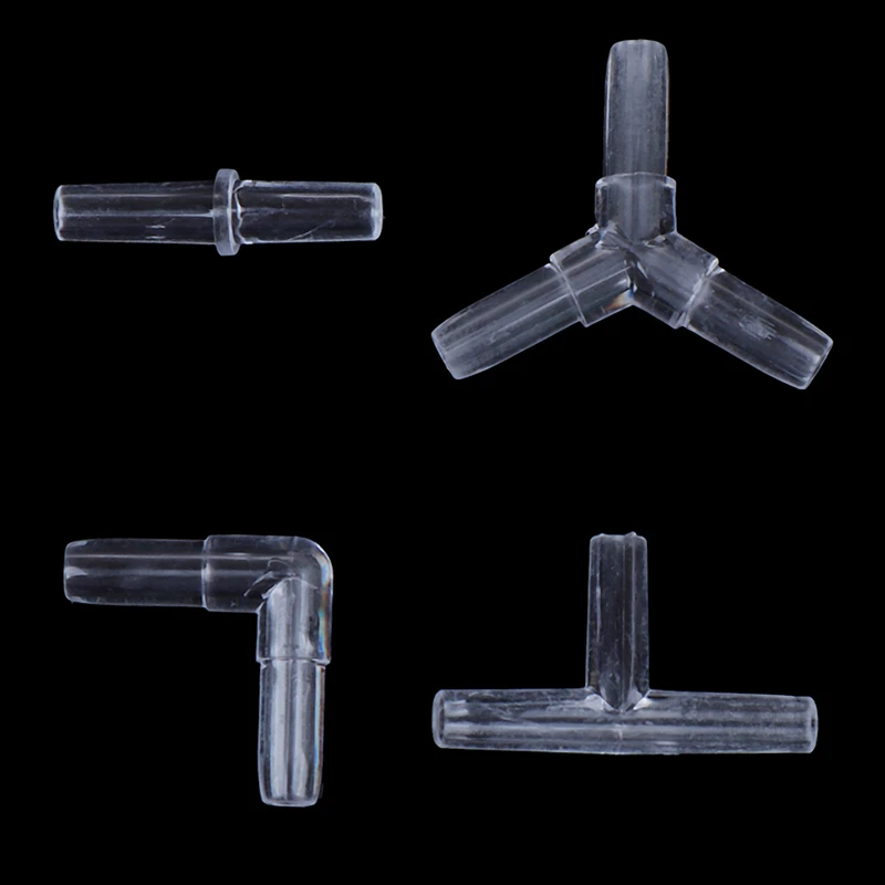 10Pcs/Lot Aquarium Airline Tubing Connectors Fish Tank Transparent Air Tube Adapters for 4CM Inner Diameter Air Line Hose