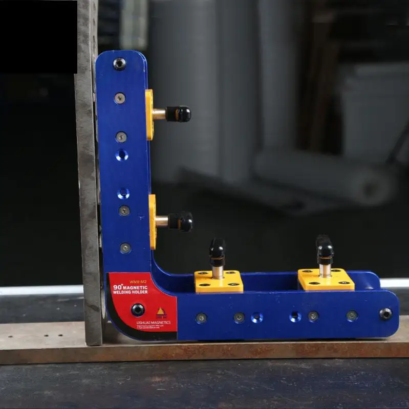 WM8 Fixer Las Magnetik Sudut Kanan 90 Derajat Alat Perakitan Klem Magnet Kuat Pemosisian Pengelasan Listrik Magnetik