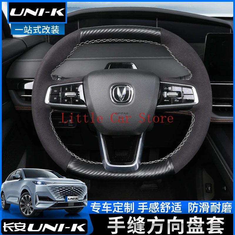 For Changan UNIK UNI-K 2021 DIY Hand Sewing Top Leather Steering Wheel Cover Stitch On Wrap Cover Car Interior