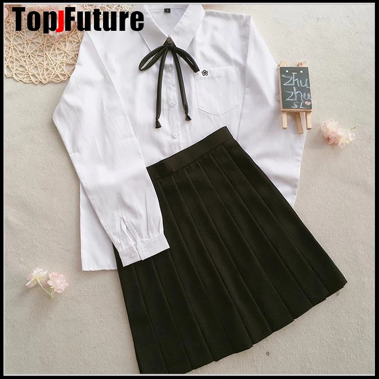 Mädchen der Japanischen Sommer Hohe Taille Gefaltete Rock set Frauen Kleid Für JK Schuluniform Studenten Tücher cosplay anzüge