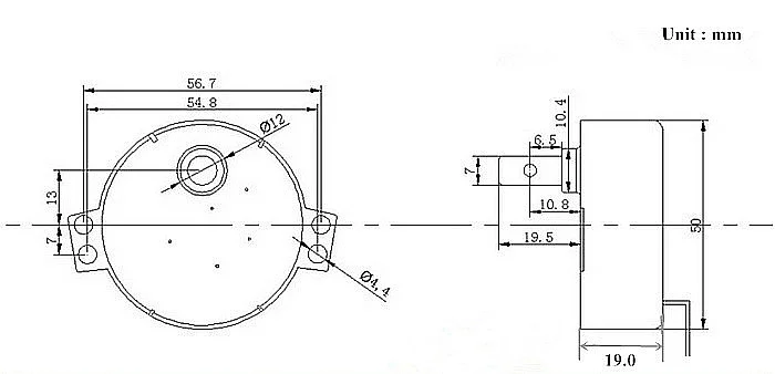 50mm 4W gear motor TYC-50 micro AC motor 15-18rpm 220V permanent synchronous motor ,shaft diameter 7mm~