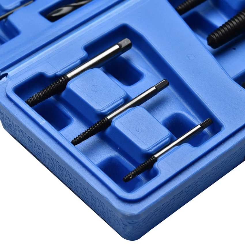 1 conjunto de parafuso extrator e broca de aço com caixa de armazenamento parafusos quebrados parafuso parafuso prisioneiro ferramenta remoção kit para uso doméstico