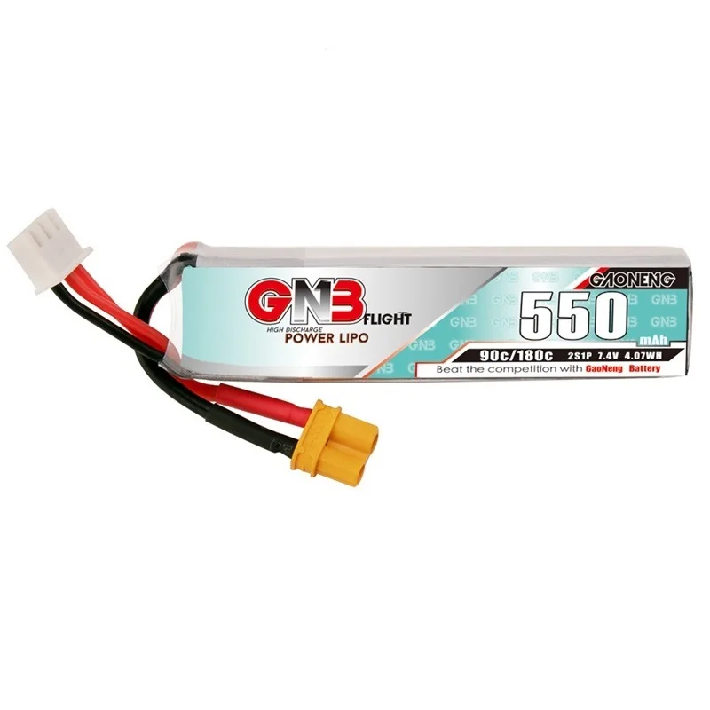 5PCS GNB 2S 7.4V 550mah 90C/180C HV LiPo Battery XT30U-F Plug for TINY8X Blade Inductrix FPV QX2 120S Beta75S Beta FPV Drone