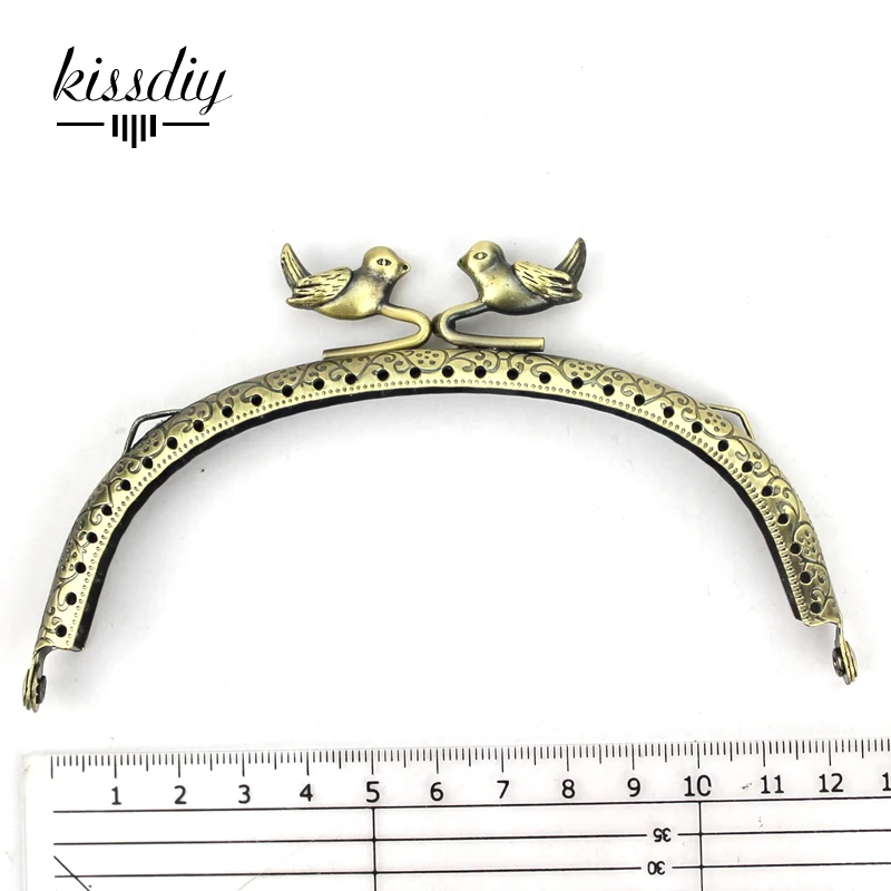 1PCS 26cm Antique Bronze M Shape Embossed Candy Bead Big Metal Purse Frame Bag Kiss Clasp Handle DIY Accessories