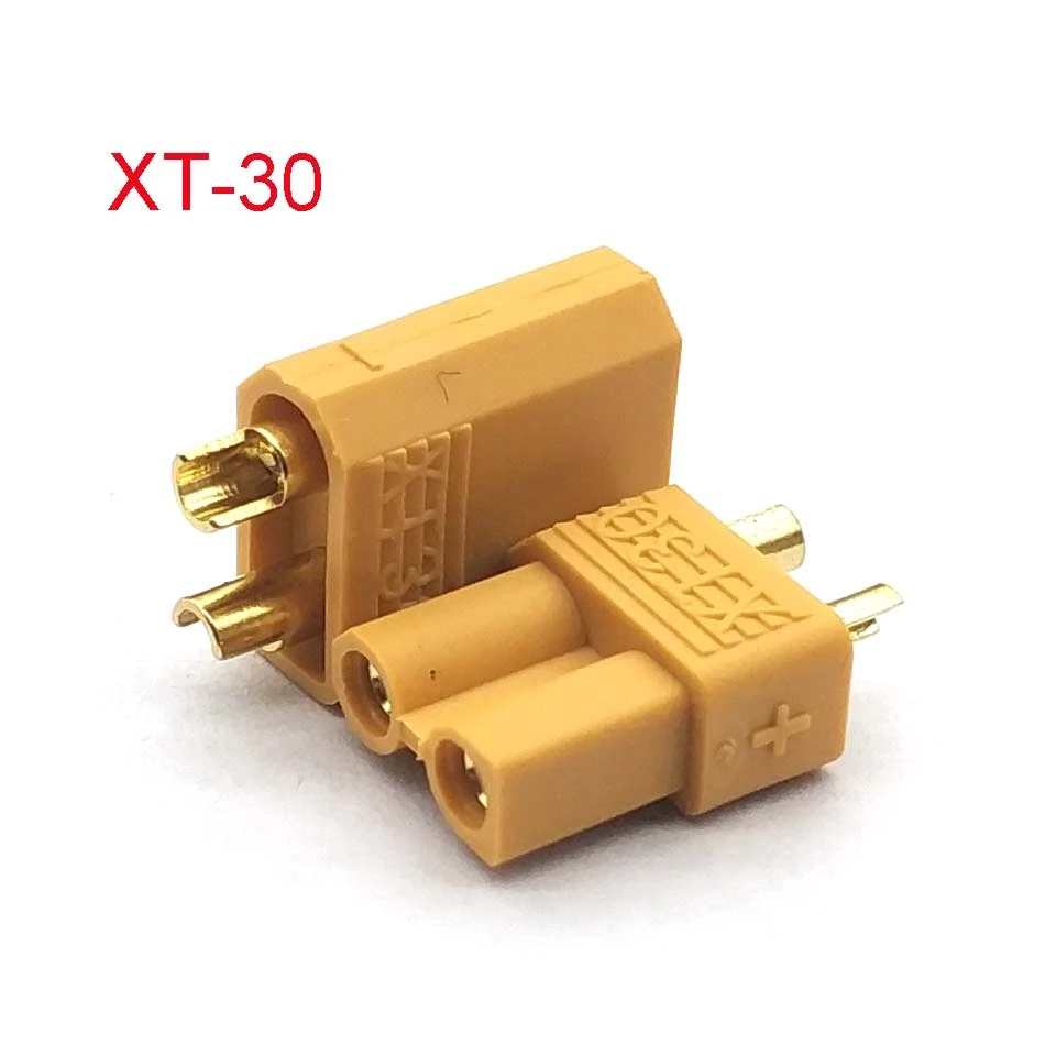 XT30 Yellow Battery Connector Set Male Female Gold Plated Banana Plug for Helicopter