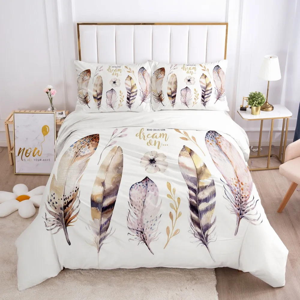 

Duvet Cover Set Bedding Sets Feather Bedding Bag Quilt Covers Pillow Case 3D Bohemia Life King Single Double Size Bed Linen