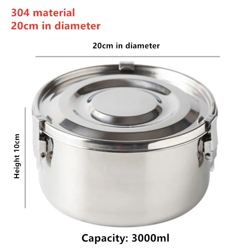 Fiambrera para microondas de 350-3000ML, caja Bento antifugas de acero inoxidable 304 de calidad alimentaria, caja de Picnic de gran capacidad para