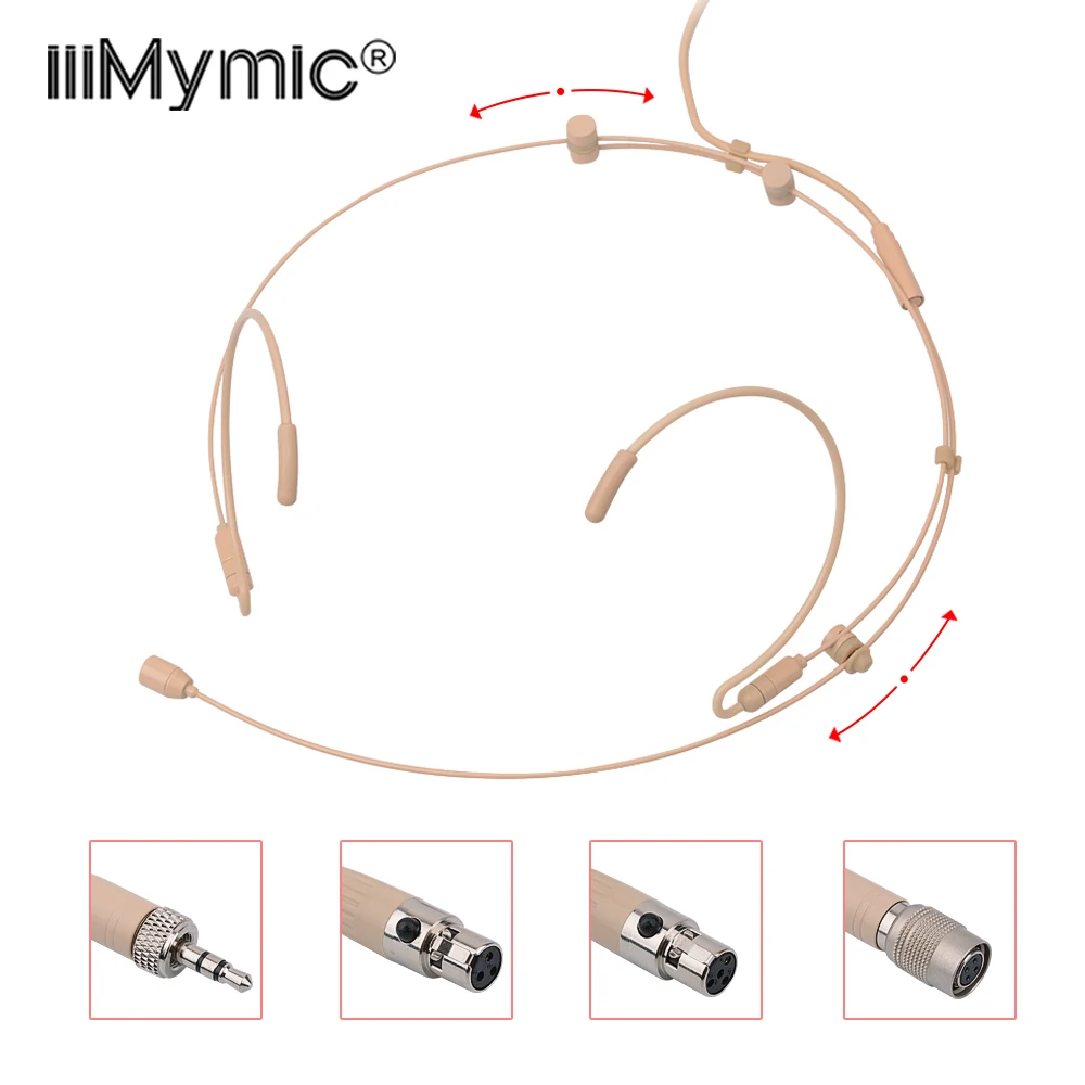 Cuffia regolabile microfono a condensatore omnidirezionale per bambini studente!! Mic Mike con serratura a 4 Pin XLR da 3.5mm a 3 Pin