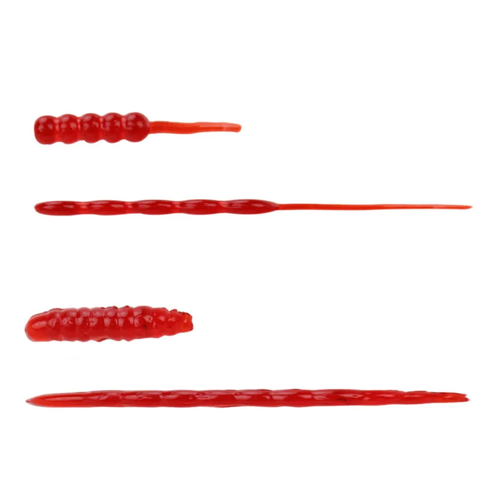 120pcs / box Soft Worm Maggots Bait 20mm Artificial Silicon Jig Shad Swimming Fishing Lure bass soft fish smell soft baits