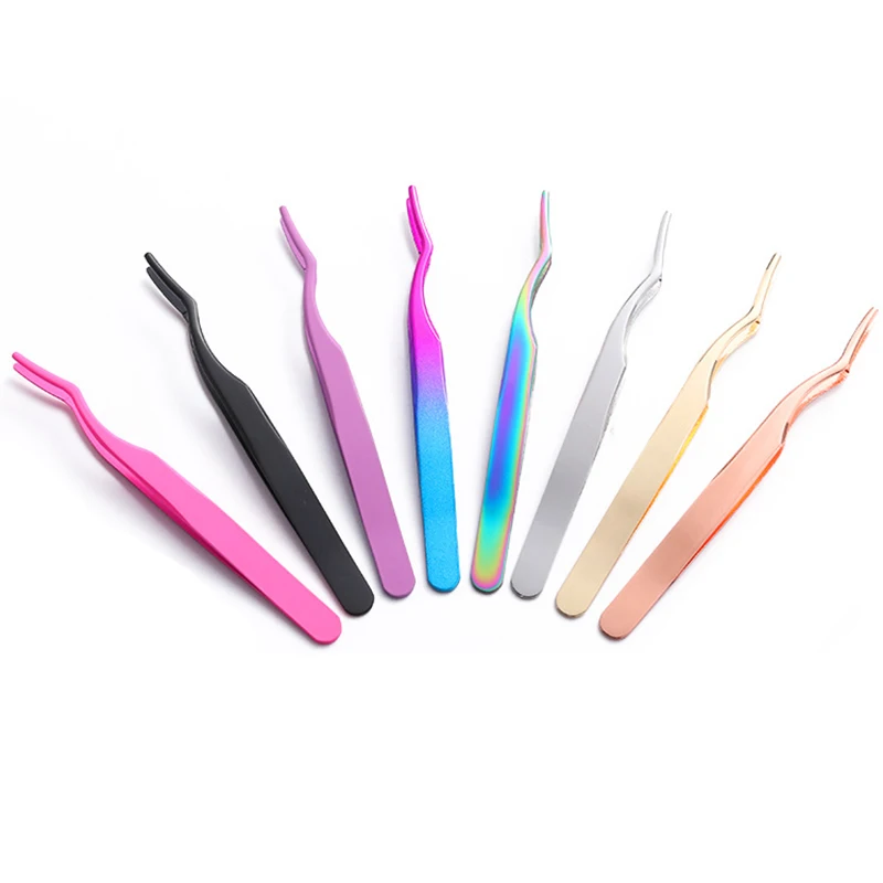 Eyelash Tweezers Lash Applicator Extension Supplies Makeup Tools Stainless Steel Eyebrow Eyelash Extension Tweezers Lash Tweezer