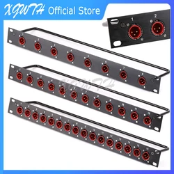 Rack Patch Panel 8 12 16 Way XLR Male Canon Connnector 1U Flight Case Mount for Professional Loudspeaker Audio Cable Dj Mixer