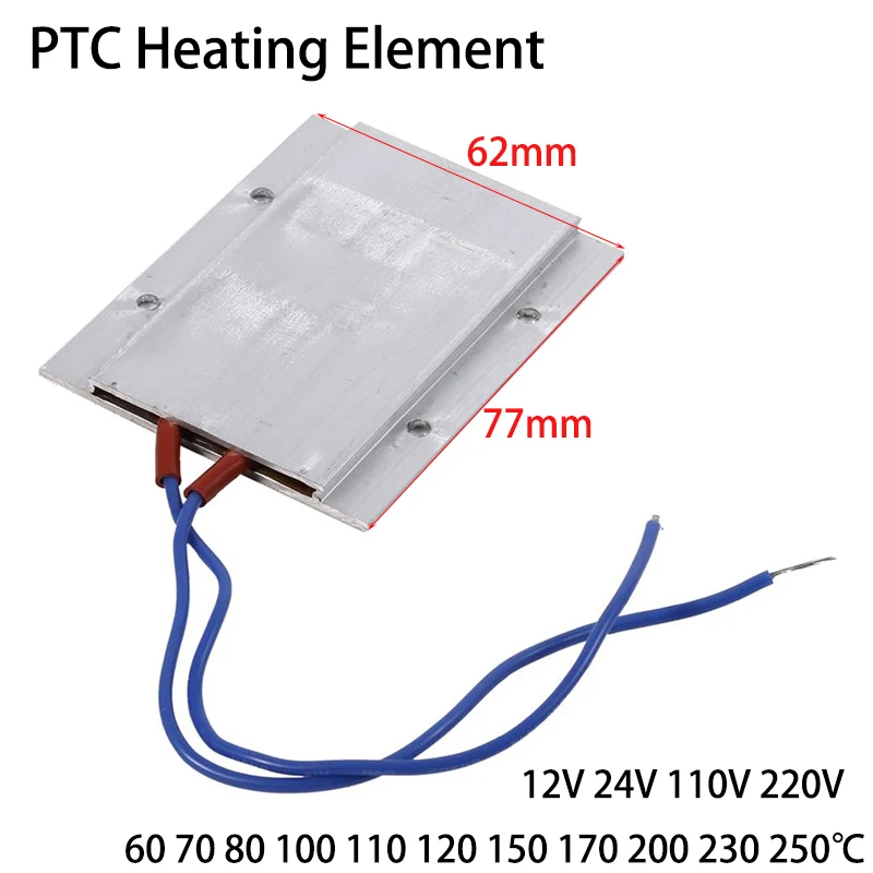PTC Heating Element 12V 24V 110V 220V Constant Temperature Thermistor Air Heating Sensor Aluminum Hair Dryer Curlers Heater