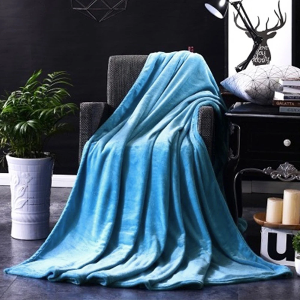 100*70cm Flannel Blanket Fashion Solid Soft Throw Kids Warm Coral solid Blankets Flannel