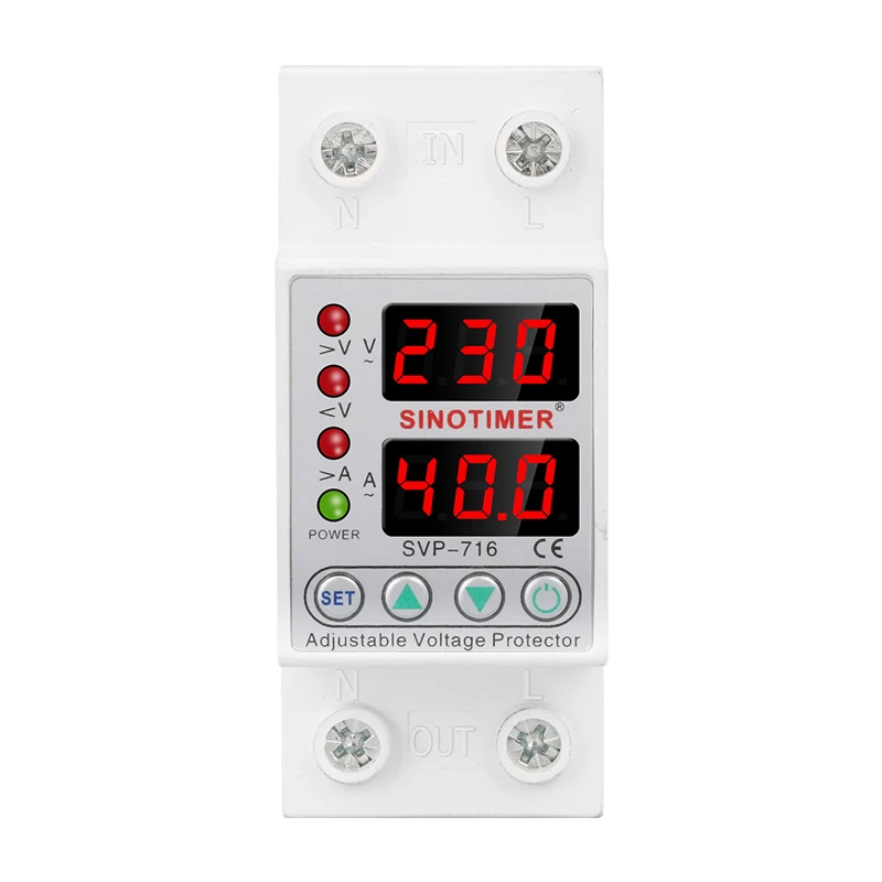 Interruttore automatico LCD a doppio Display controllo relè di tensione regolabile su protezione da sottotensione 220V 63A 40A regolazione