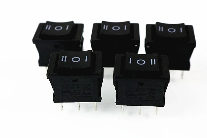 5PCS Ship Type Switch 6PIN ON/OFF/ON Boat Rocker Switch 6A/250V 10A/125V 15*21mm