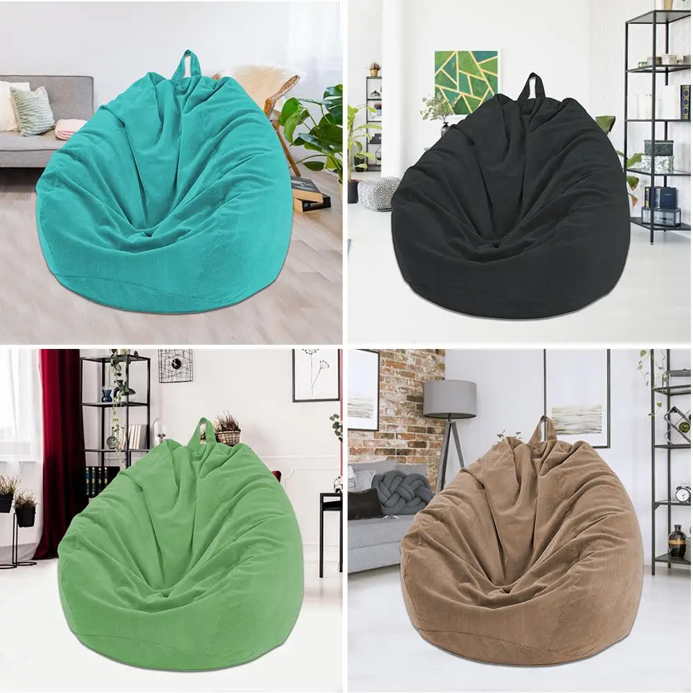 Lazy BeanBag Sofas Cover Chairs without Filler Soft Removable Corduroy Lounger Seat Bean Bag Pouf Puff Couch Tatami Living Room