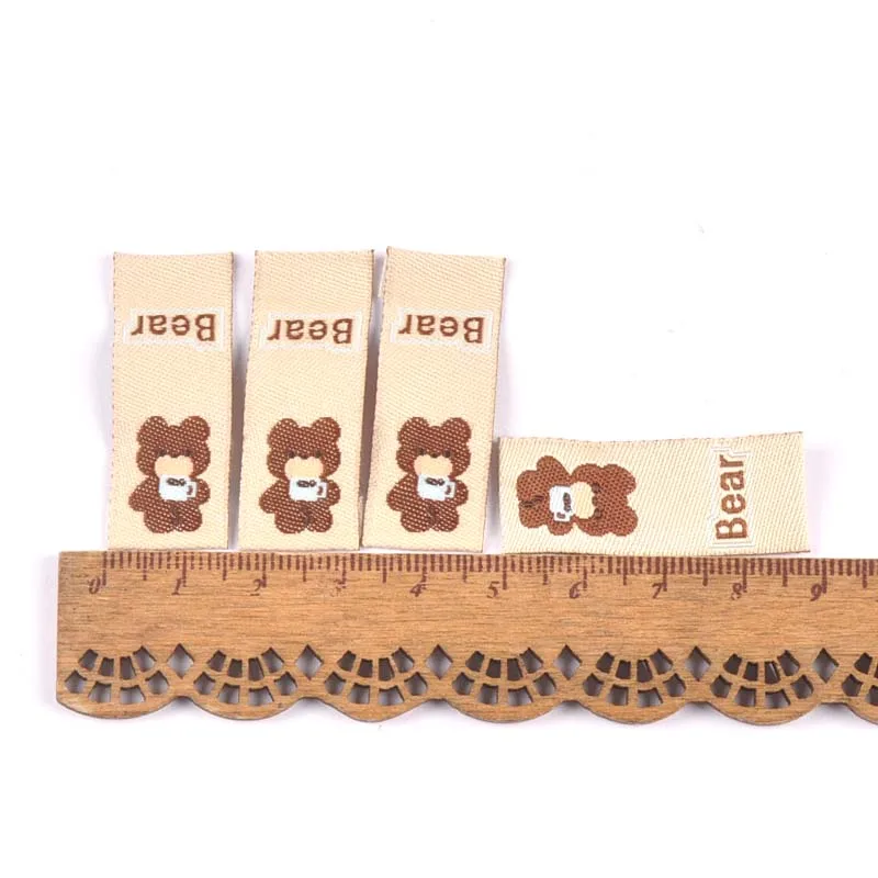 50pcs Mixed Cartoon Bear Embroidery Labels for Sewing Garment Accessories Clothes Tags Care Bags Logo Handmade DIY Crafts C3205