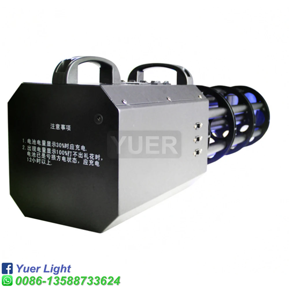 

New LED Six Head Electronic Firework Gun Salute Machine Handheld Stage Firework Confetti Cannon Bar Wedding DJ Celebration Party