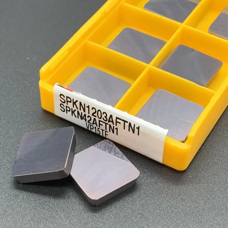 Herramientas de torno de hoja de inserción de carburo CNC, 10 piezas, SPKN1203-VP15TF, SPKN1203-VP15TF