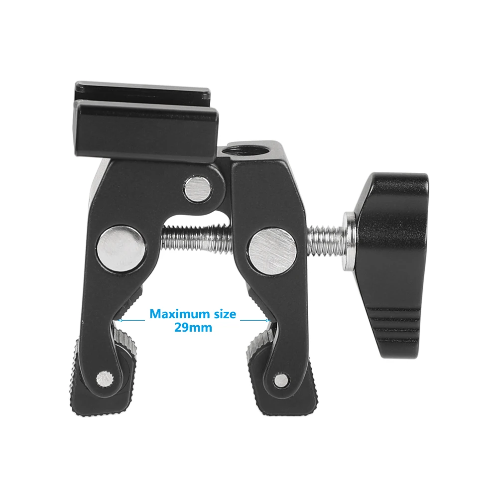Clip per pinze a granchio Super Clamp Kayulin con adattatore per montaggio su slitta fredda con foro filettato da 1/4 "3/8" per accessorio per fotocamera DSLR