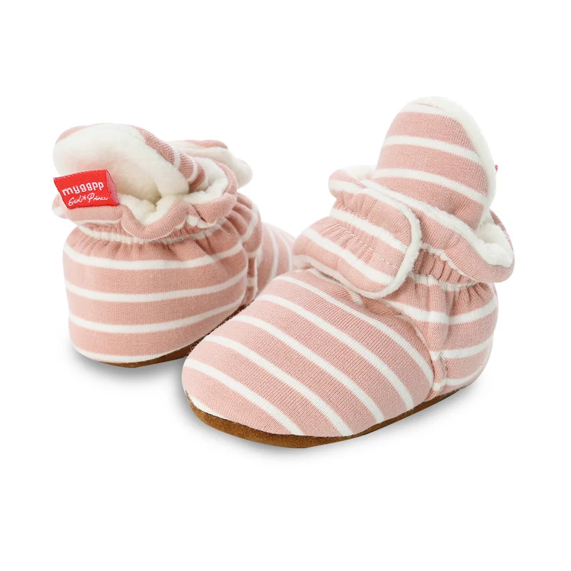 Baby Socks Shoes Boy Girl Stripe Gingham Newborn Toddler First Walkers Booties Cotton Comfort Soft Anti-slip Infant Crib Shoes