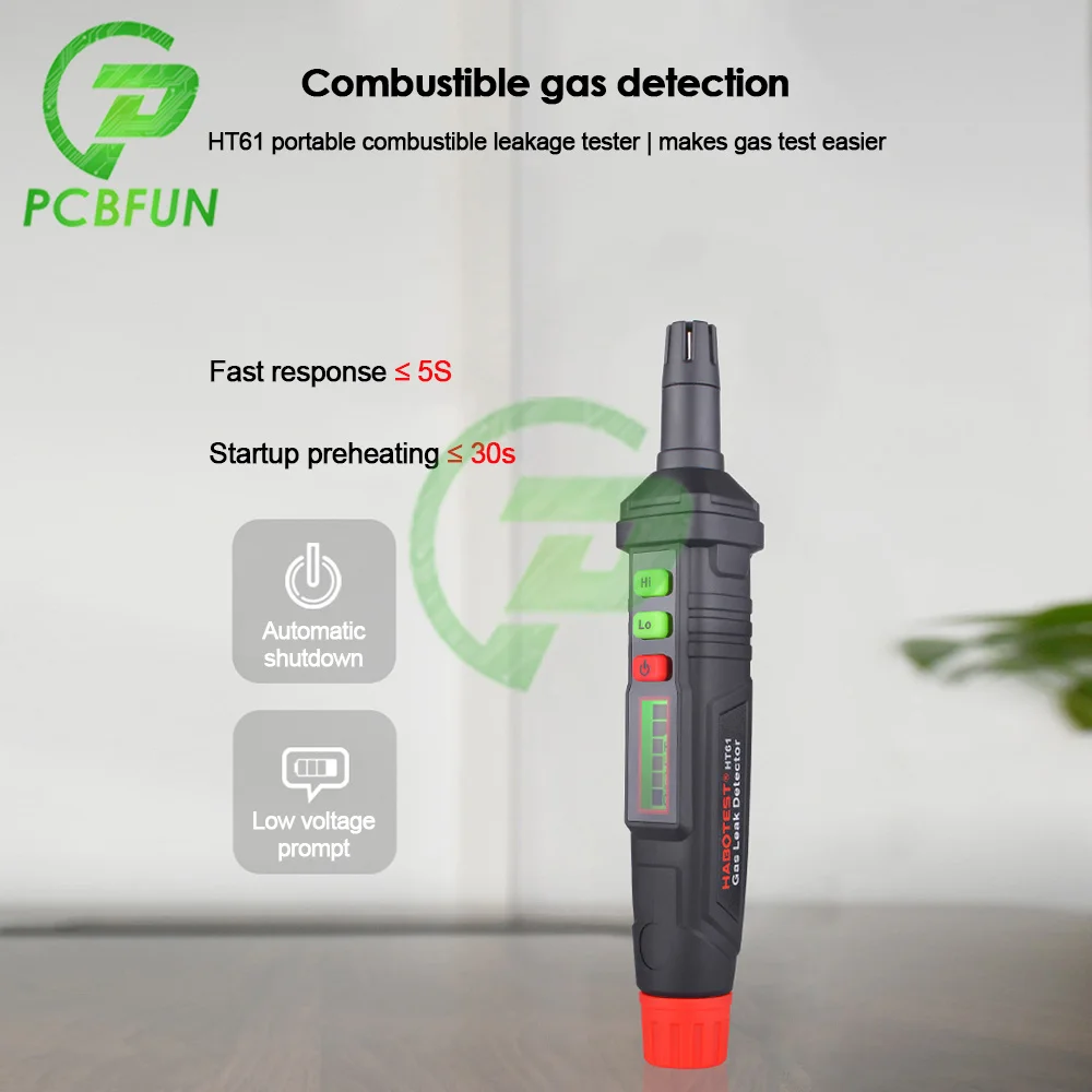 

HT61 Household Gas Leak Detector Gas Analyzer Pen Type Mini Portable PPM Meter Combustible Flammable Natural Tester