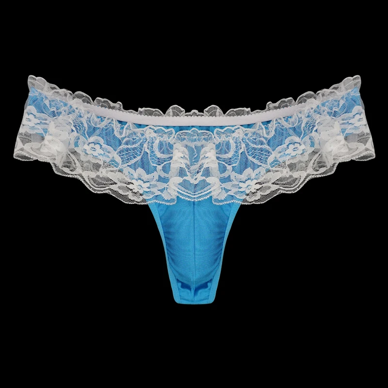 Men\'s Underwear Lace underpants male panties Shorts Porno Pussy Pants Adult Sissy Maid Lace Shiny Bikini Thongs jockstrap