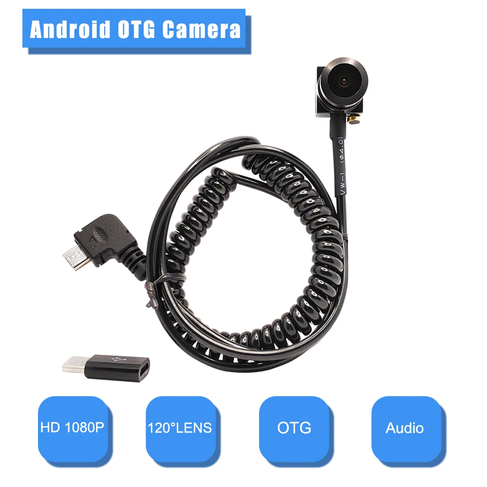 HD 1080P Android OTG Camera 2.0MP 120° Wide Angle Mircro USB Mini Camera OTG External Camera For Use Mobile Phone Android