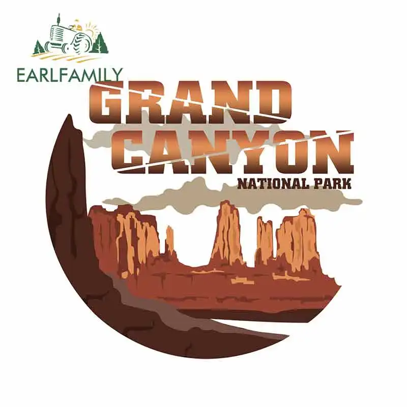 EARLFAMILY 13cm x 11.4cm for Grand Canyon Sign Funny Car Stickers RV VAN 3D DIY Fine Decal Vinyl JDM Bumper Trunk Truck Graphics