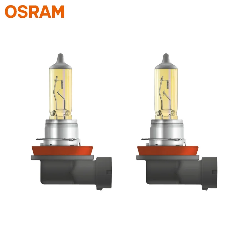 OSRAM H11 Yellow 62211FBR Halogen Fog Breaker 12V 55W Car Original Headlight 2600K Light +60% Brighter Genuine Lamps, Pair