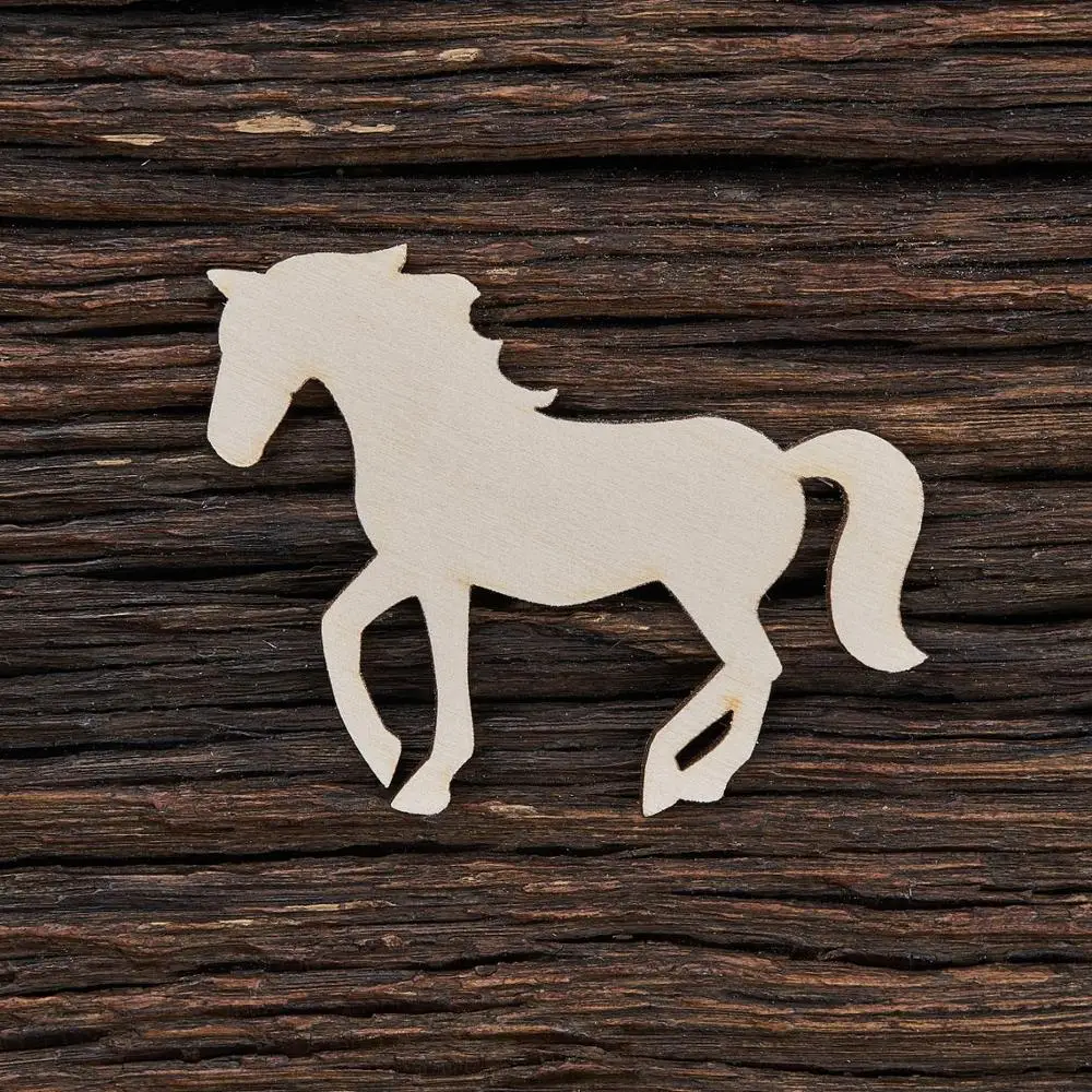 Wooden Horse Shape for Crafts Laser Cut Horse Lover Gift Blank Wedding Table Scatter Decoration