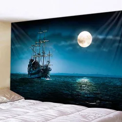 Décoration murale psychédélique à suspendre, tapisserie nautique, bateau pirate, salon, chambre à coucher, dortoir, 1500