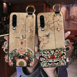 3D Relief Case for Huawei Mate 30 20 Pro Lite 20X P40 P30 P20 Nova 5T 3e 3i Honor 30i 20S V30 9X 8X 7X 10 Cover Hand Band Funda