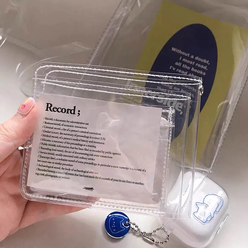 Fashion Girls Short Wallet PVC Transparent Waterproof Small Coin Purse Credit Business ID Card Holder Pouch For Boys image 5