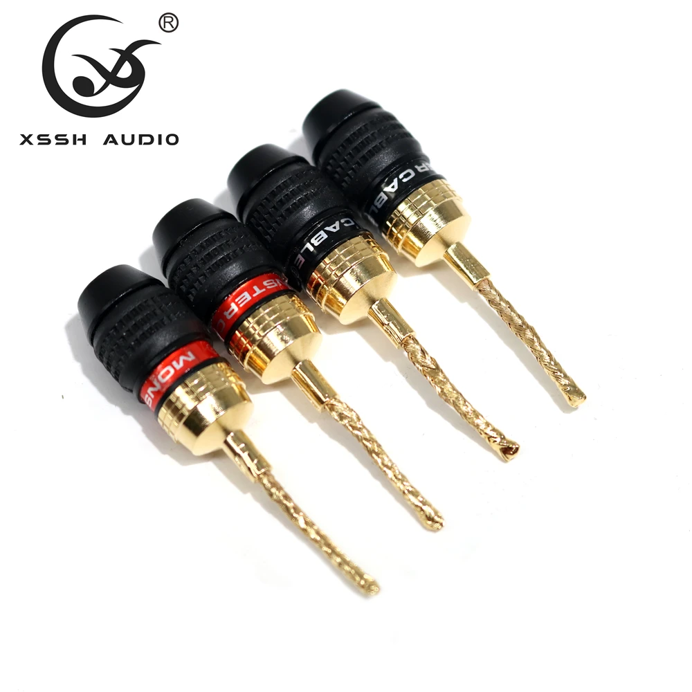 8 قطعة YIVO XSSH HIFI OEM لتقوم بها بنفسك الصوت CD مكبر للصوت ذكر محول المتكلم موصل مرحبا نهاية النحاس تصفيح الذهب الموز التوصيل جاك