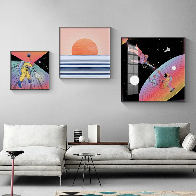 Abstract Space Astronaut Robot Canvas Painting Posters and Prints Quadros Wall Art Pop Picture for Living Room Home Decor Cuadro