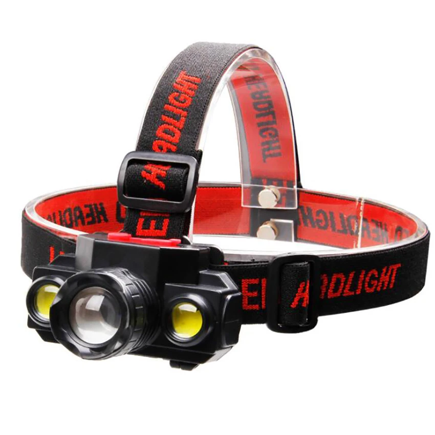 

Rechargeable LED Headlamp, IPX4 Waterproof Flashlight with Zoomable Headlight, 3 Modes, COB Outdoor Headlamp for Work Emergency