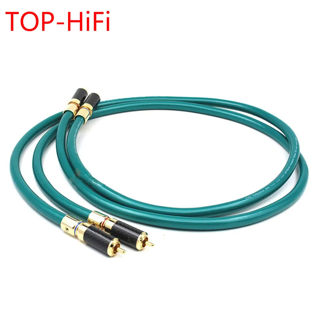 

TOP-HiFi Pair Carbon Fiber RCA Plug Ortofon 8N OFC Pure Copper Intecconnect RCA Audio Cable for AMP CD Player Audio Cable