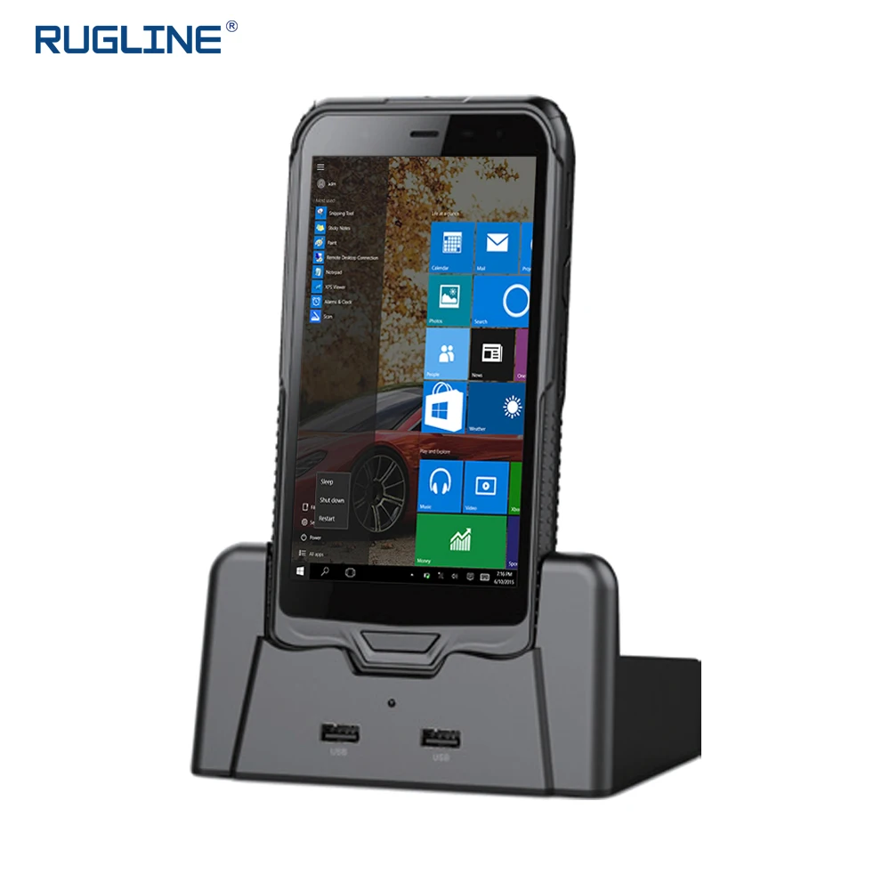 Windows PDA 6 inch Tablet Barcode Reader Scanner Charging Cradle and Pistol Grip Rugged Handheld Terminal