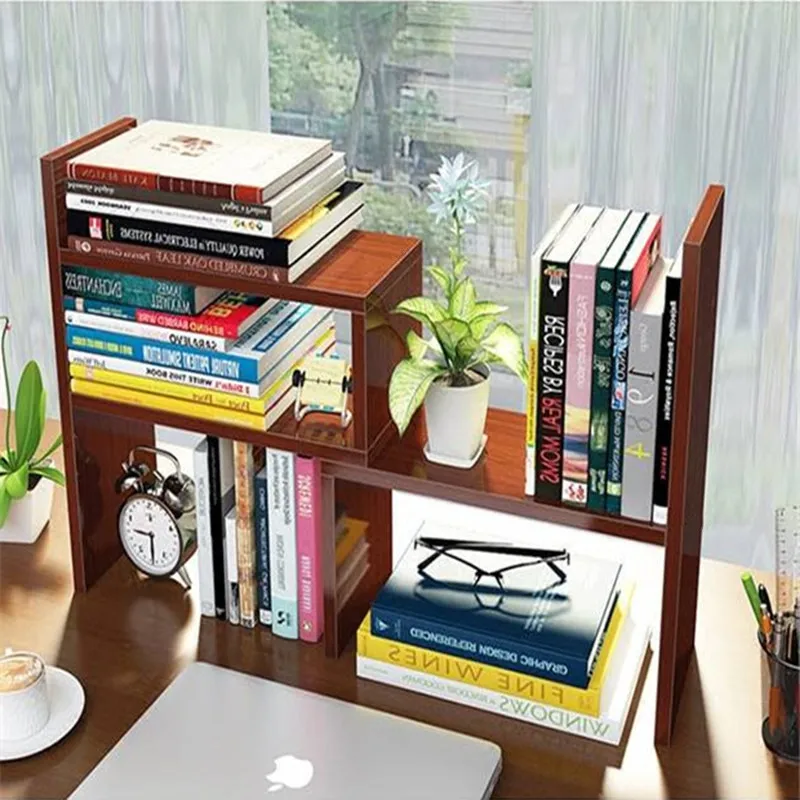 

Desk Small Bookshelf Storage Rack Retractable Shelf Computer Bookcase Office Simple top