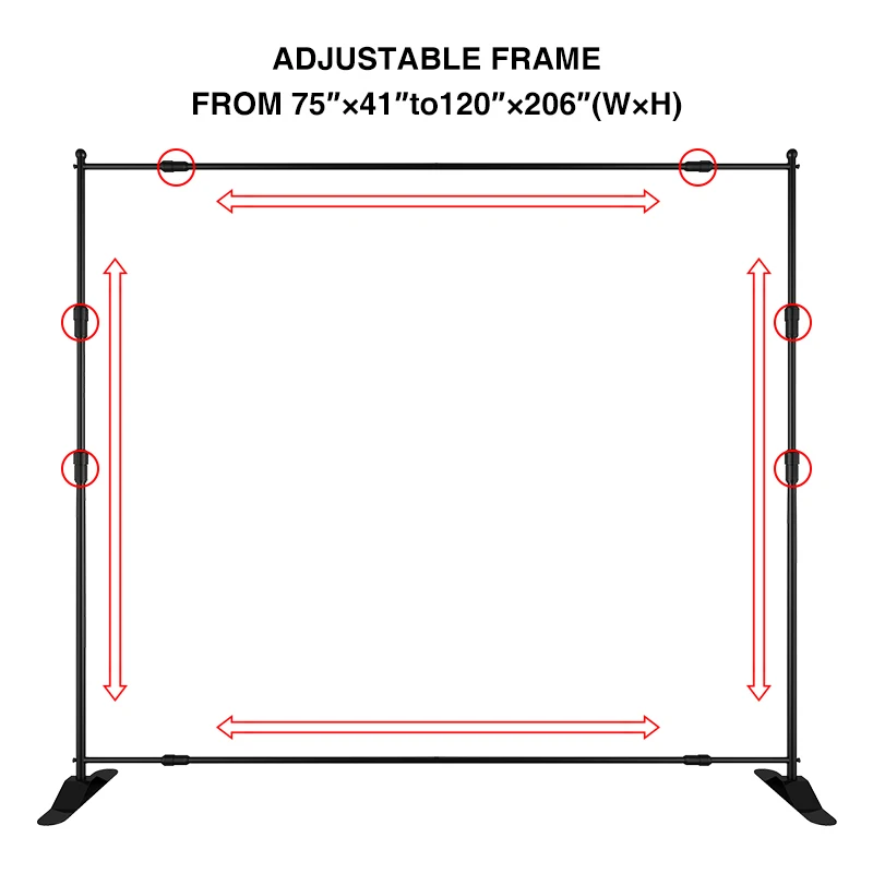 10 x 8 ft Adjustable Background Stand Kit , Portable Photography Trade Show Photo Booth Background for Parties with Carrying Bag