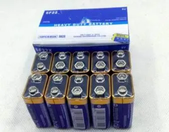 10pcs/lot 6F22 9v heavy duty battery carbon zinc primary battery multimeter universal meter battery