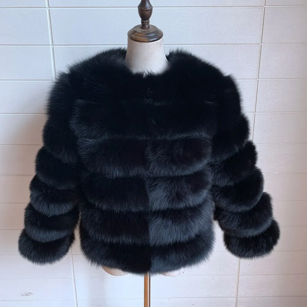 100% Natural Fur Jacket Real Fur Coat Winter Jacket Women Natural Fox Fur Luxury Fashion 50cm Short Jacket Wholesale Hot 2022