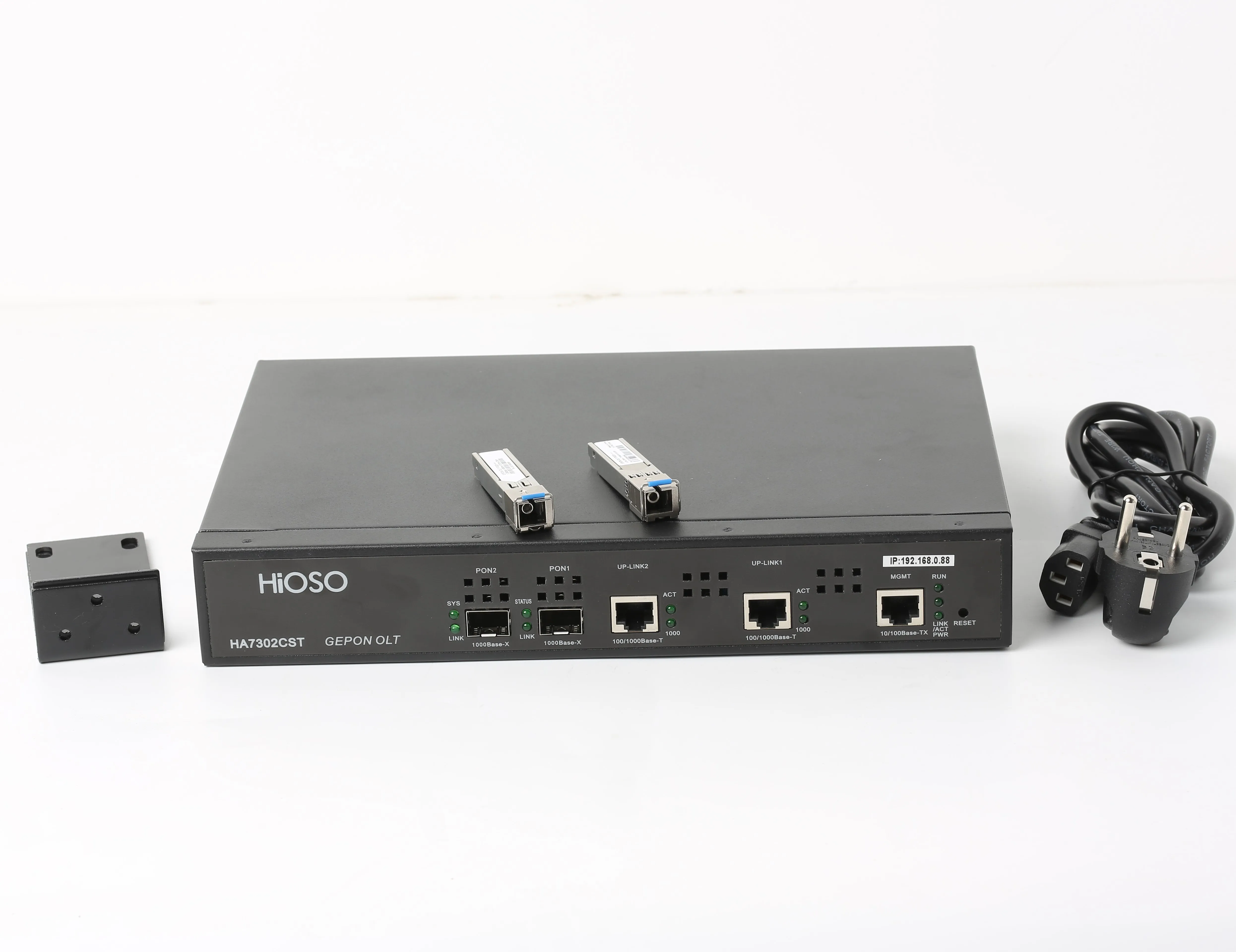 HIOSO-Epon Mini 2 Ports GEPON OLT Supply, Other Brand Onu, 1:128, 2Pon